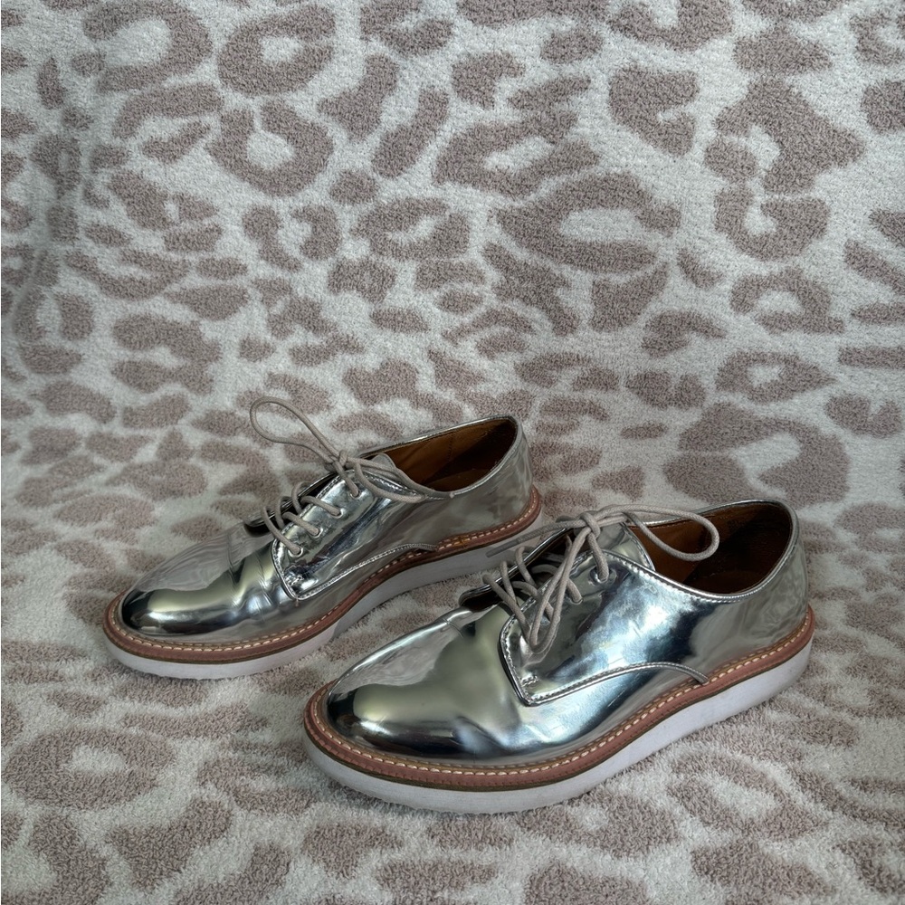 A New Day Silver Metallic Oxfords